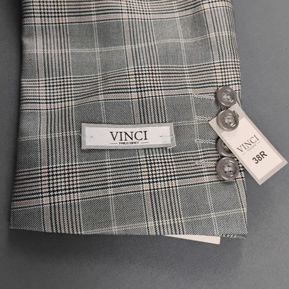 VINCI Sport Coat Men's Size 38R Grey Two-Piece Blazer NWT $359.99